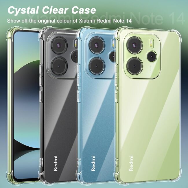 Husa pentru Xiaomi Redmi Note 14 4G Anti-Shock subtire si usoara, cu protectie colturi si lentile camera, transparenta