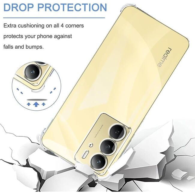 Husa pentru  Realme C75 Slim Anti-Shock 1.5mm reinforced 4 corners, Transparent