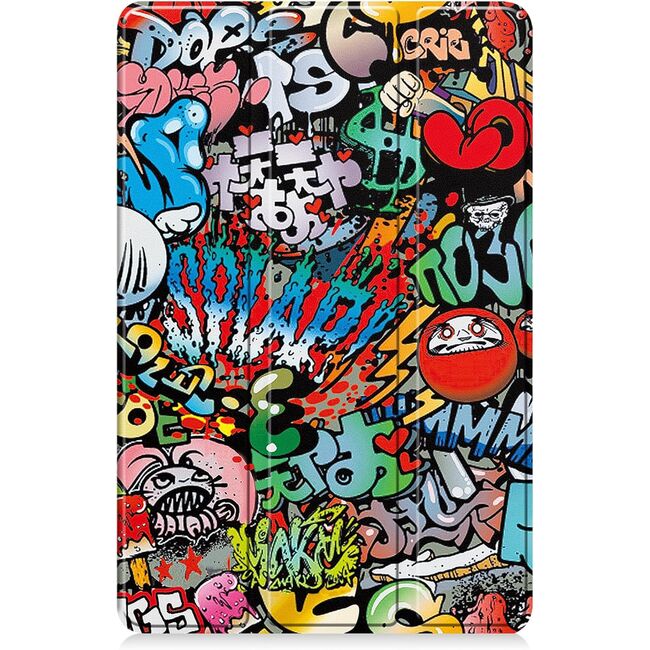 Husa pentru tableta Lenovo Tab P12 12.7 inch functie sleep/wake-up Ultralight de tip stand, graffiti