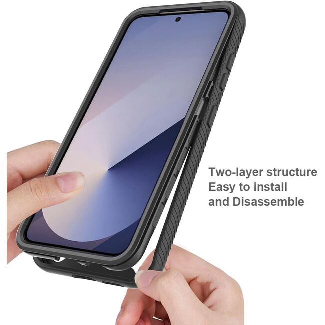 Pachet 360: Husa cu folie integrata Samsung Galaxy A56 / A36 5G Defense 360 - negru / transparent