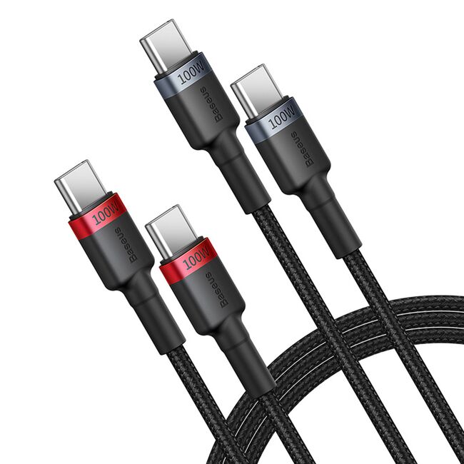 [Pachet 2x] Cablu date Fast Charge Type-C Baseus 100W, 5A, 2m, P10318306003-01