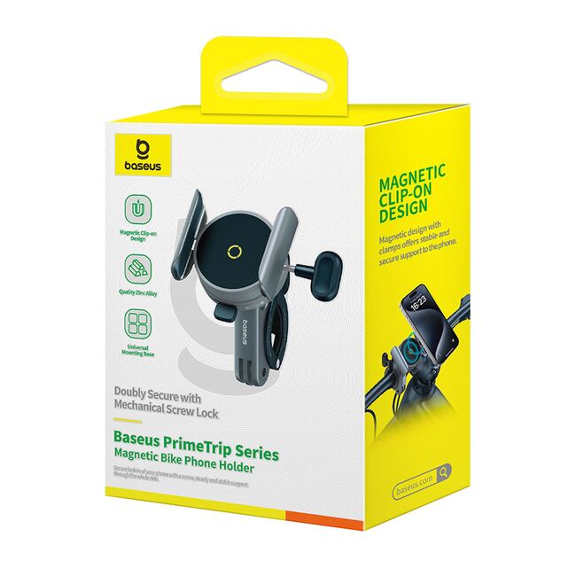 Suport bicicleta pentru telefon magnetic Baseus Magnetic Clip-On, Screw Lock, Panel&Clamps, C40569000121-00