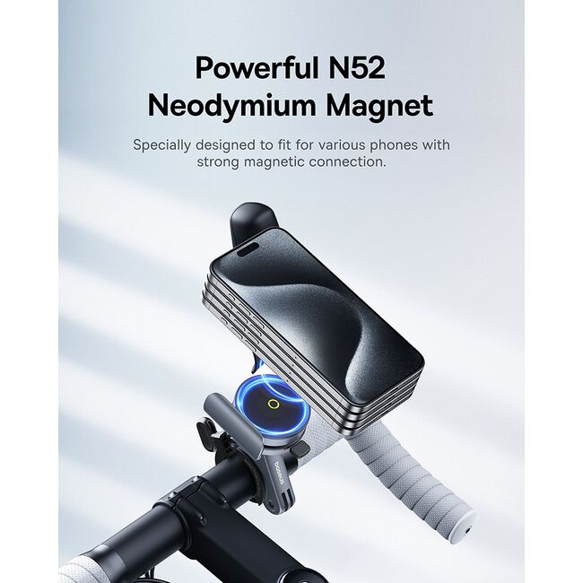 Suport bicicleta pentru telefon magnetic Baseus Magnetic Clip-On, Screw Lock, Panel&Clamps, C40569000121-00