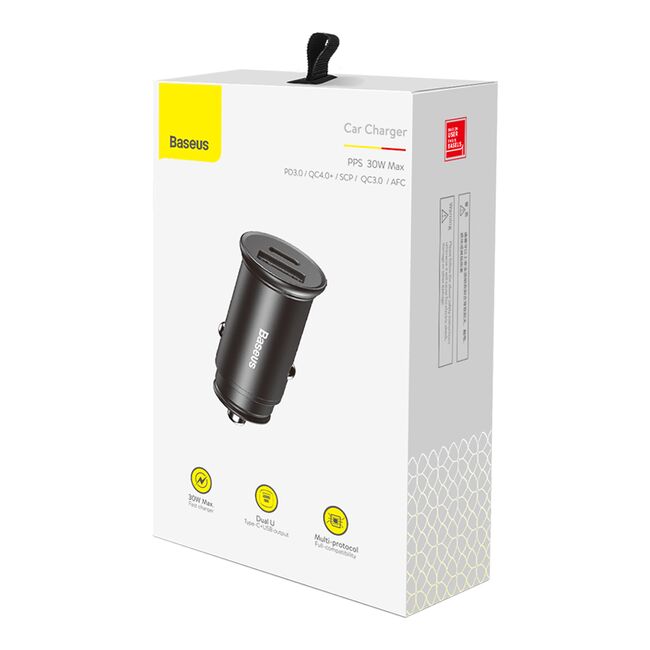 Incarcator auto bricheta Type-C, USB, PPS 30W, Baseus, CCALL-BS01, negru