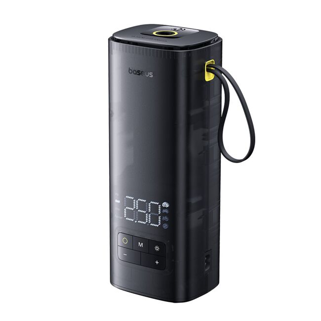 Mini compresor auto portabil display digital Double Cylinder, LED Digital Display, Faster Inflation Baseus, negru