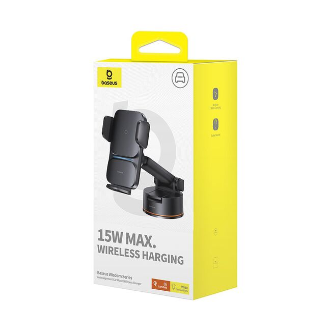 Suport auto cu incarcare wireless 15W Baseus, C40344901113-Z1
