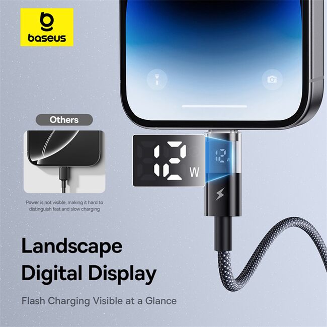 Cablu incarcare iPhone 2.4A Baseus, negru, 2m, P10382700121-01