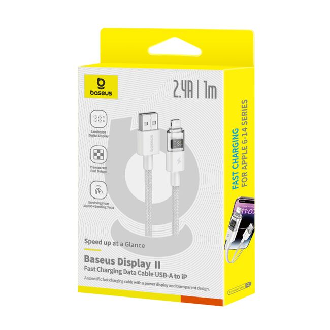 Cablu incarcare iPhone 2.4A Baseus, alb, P10382700211-00