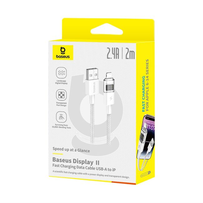 Cablu incarcare iPhone 2.4A Baseus,alb , P10382700211-01