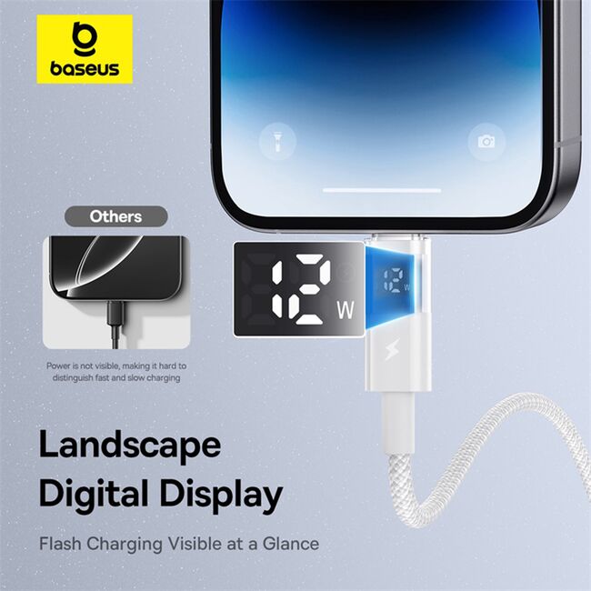 Cablu incarcare iPhone 2.4A Baseus,alb , P10382700211-01