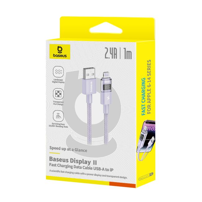Cablu incarcare iPhone 2.4A Baseus, mov, P10382700511-00