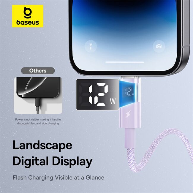 Cablu incarcare iPhone 2.4A Baseus, mov, P10382700511-00