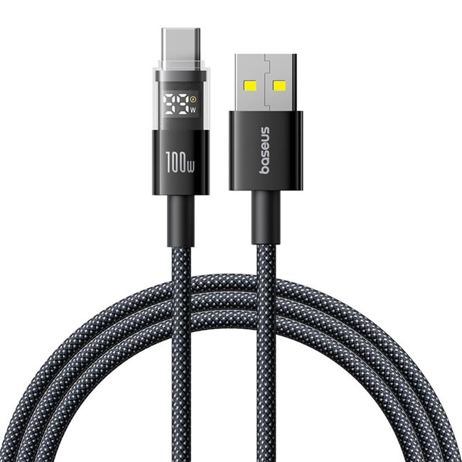 Cablu date USB-C Fast Charging Digital Display, 100W, 2m, negru Baseus, P10382701111-00