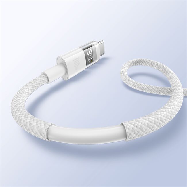 Cablu date USB-C Fast Charging Digital Display, 100W, 1m, alb Baseus, P10382701211-00