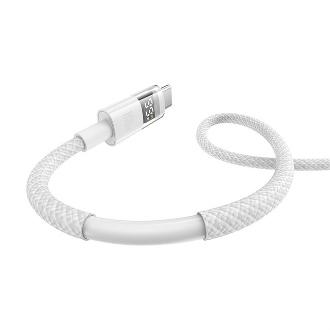 Cablu date USB-C Fast Charging Digital Display, 100W, 2m, alb Baseus, P10382701211-01