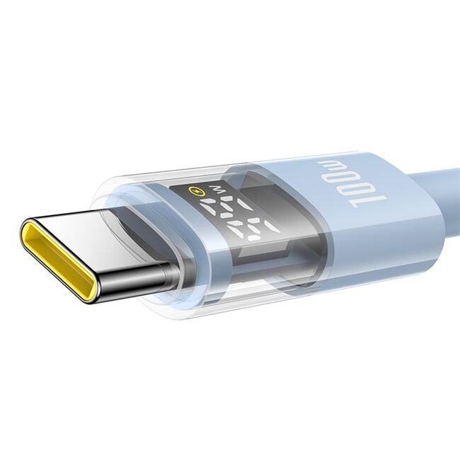 Cablu date USB-C Fast Charging Digital Display, 100W, 2m, albastru Baseus, P10382701311-01