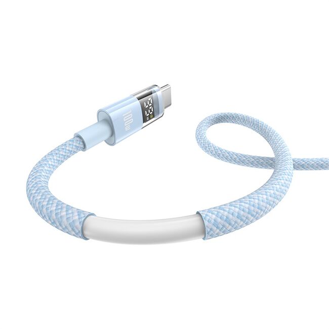 Cablu date USB-C Fast Charging Digital Display, 100W, 2m, albastru Baseus, P10382701311-01