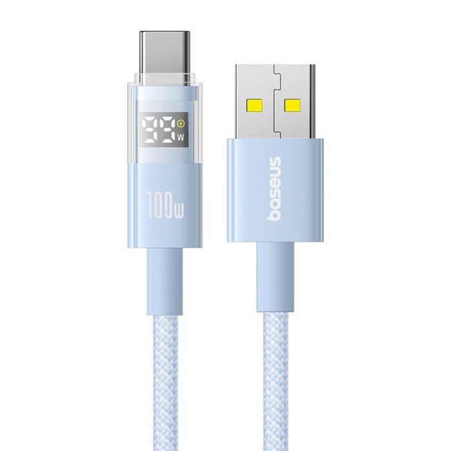 Cablu date USB-C Fast Charging Digital Display, 100W, 2m, albastru Baseus, P10382701311-01