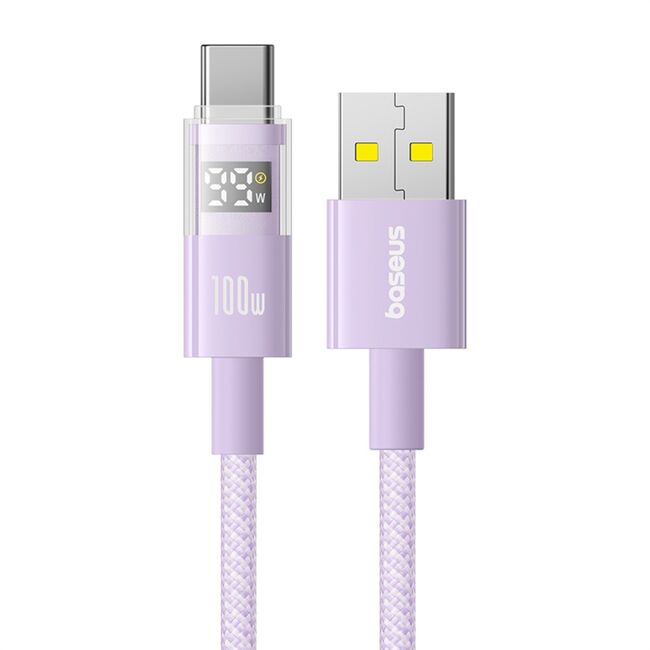 Cablu date USB-C Fast Charging Digital Display, 100W, 1m, mov Baseus, P10382701511-00