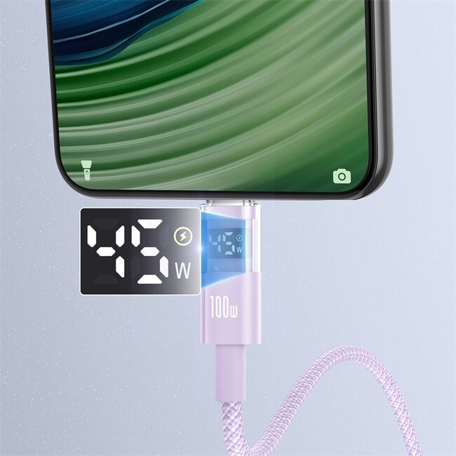 Cablu date USB-C Fast Charging Digital Display, 100W, 1m, mov Baseus, P10382701511-00