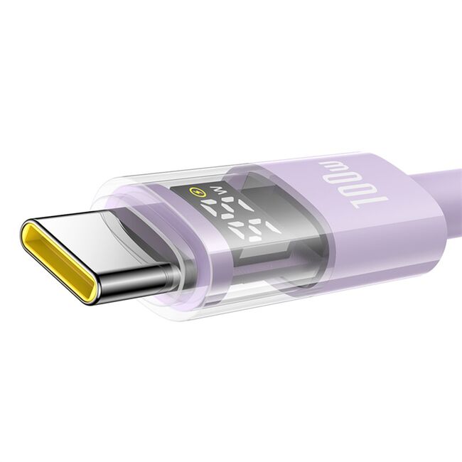 Cablu date USB-C Fast Charging Digital Display, 100W, 2m, mov Baseus, P10382701511-01