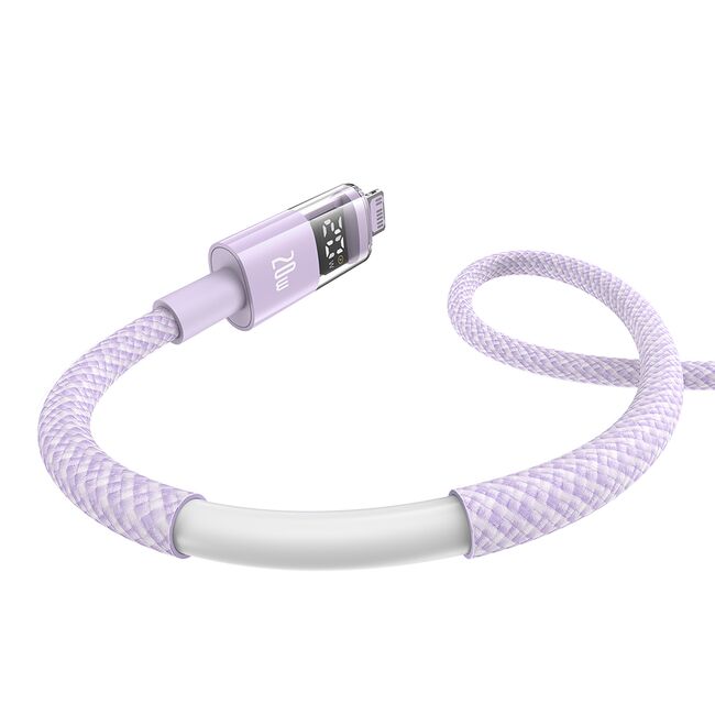 Cablu incarcare iPhone Baseus, Fast Charging, Type-C to Lightning, Digital Display, 20W, 2m, mov, P10382703511-01