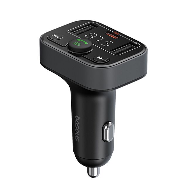 Modulator FM auto Bluetooth PD 18W, USB, USB-C, Display Baseus S-09 Lite, negru