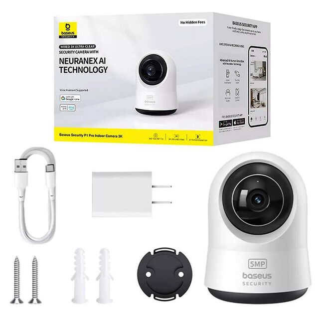 Camera supraveghere 360° interior Baseus, S0TV022132, alb