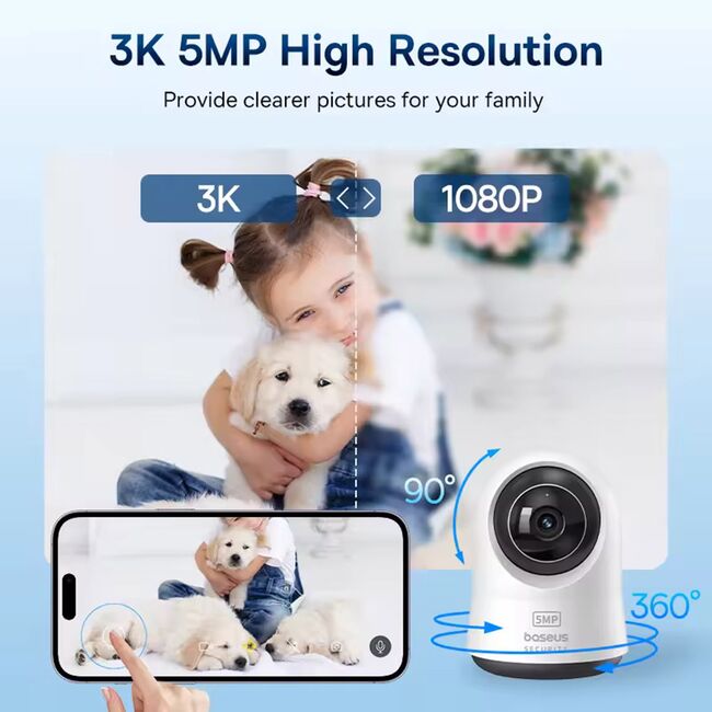 Camera supraveghere 360° interior Baseus, S0TV022132, alb
