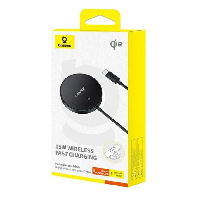 Incarcator wireless magnetic Qi2 Baseus, negru, P10273300121-02