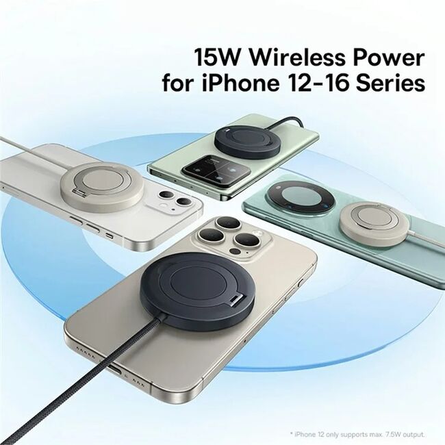 Incarcator wireless magnetic Qi2 Baseus, negru, P10273300121-02