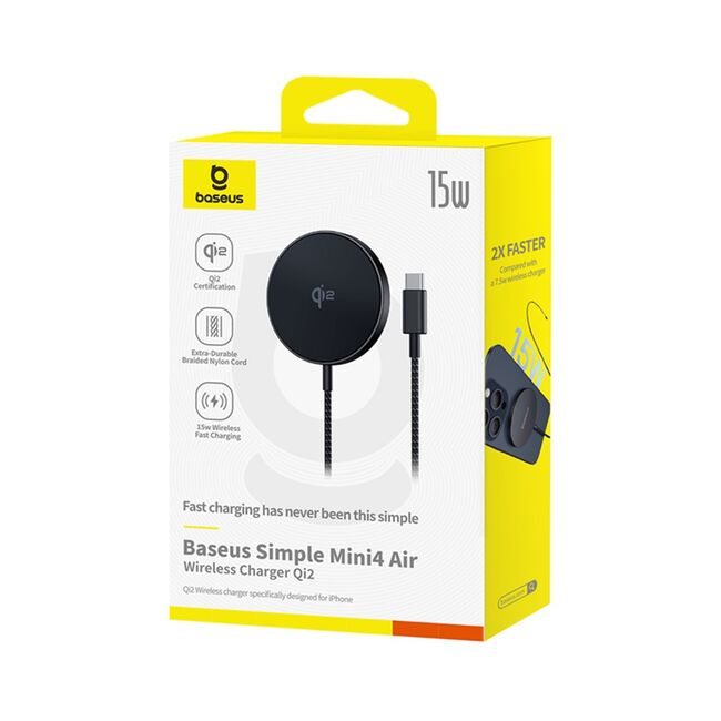 Incarcator wireless Baseus Simple Mini4 Air, 15W, negru, P10278200111-00
