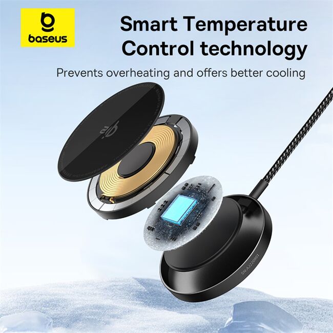 Incarcator wireless Baseus Simple Mini4 Air, 15W, negru, P10278200111-00