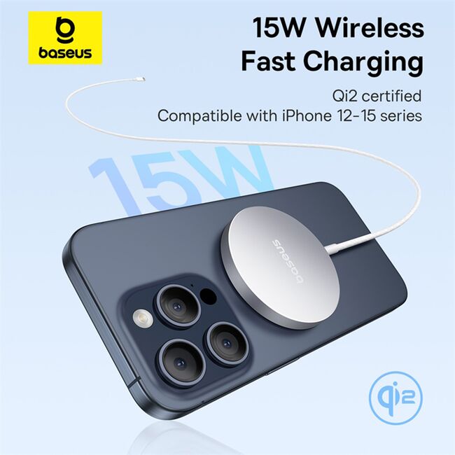 Incarcator wireless Baseus Simple Mini4 Air, 15W, gri, P10278200S11-00