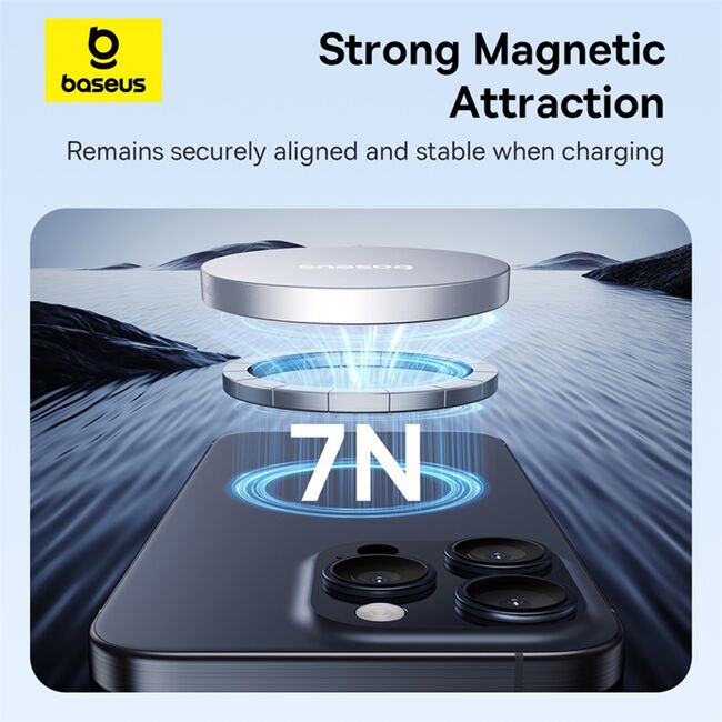 Incarcator wireless Baseus Simple Mini4 Air, 15W, gri, P10278200S11-00