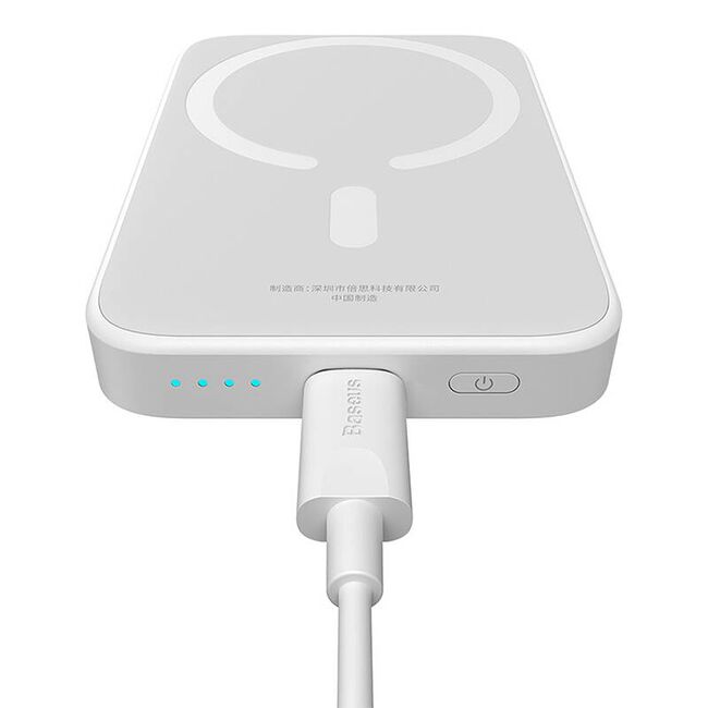 Baterie externa Baseus - power bank magnetic mini air (p10059002223-00) - usb-c, magsafe, 6000mah, 20w - alb