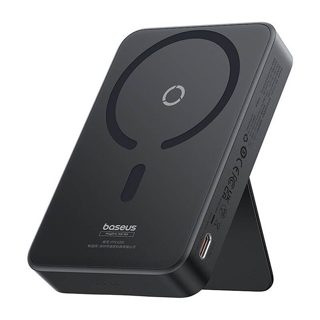 Baterie externa Baseus - power bank magpro magnetic ppcxz05 (p10064101123-00) - usb-c, 5000mah, 20w, magsafe, cable type-c, 3a, 30cm - negru
