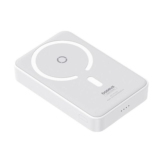 Baterie externa Baseus - power bank magpro magnetic ppcxz05 (p10064101223-00) - usb-c, 5000mah, 20w, magsafe, cable type-c, 3a, 30cm - alb