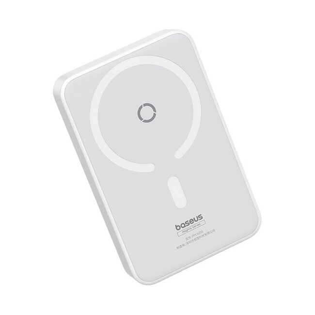 Baterie externa Baseus - power bank magpro magnetic ppcxz05 (p10064101223-00) - usb-c, 5000mah, 20w, magsafe, cable type-c, 3a, 30cm - alb