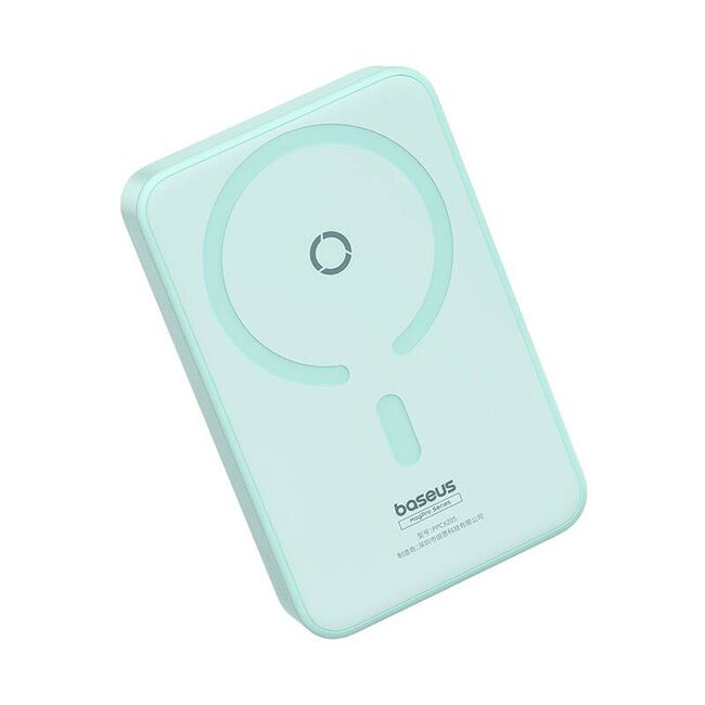 Baterie externa Baseus - power bank magpro magnetic ppcxz05 (p10064101333-00) - usb-c, 5000mah, 20w, magsafe, cable type-c, 3a, 30cm - mint
