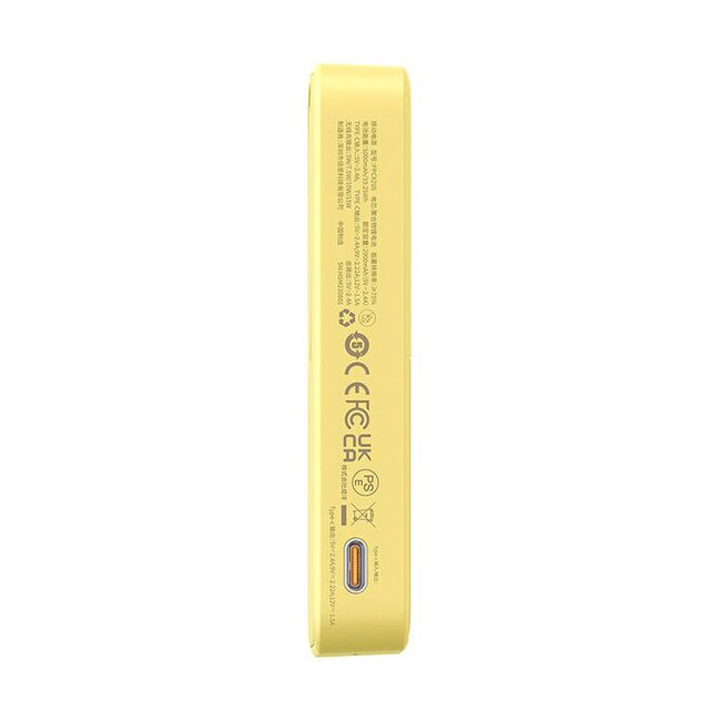 Baterie externa Baseus - power bank magpro magnetic ppcxz05 (p10064101y23-00) - usb-c, 5000mah, 20w, magsafe, cable type-c, 3a, 30cm - galben