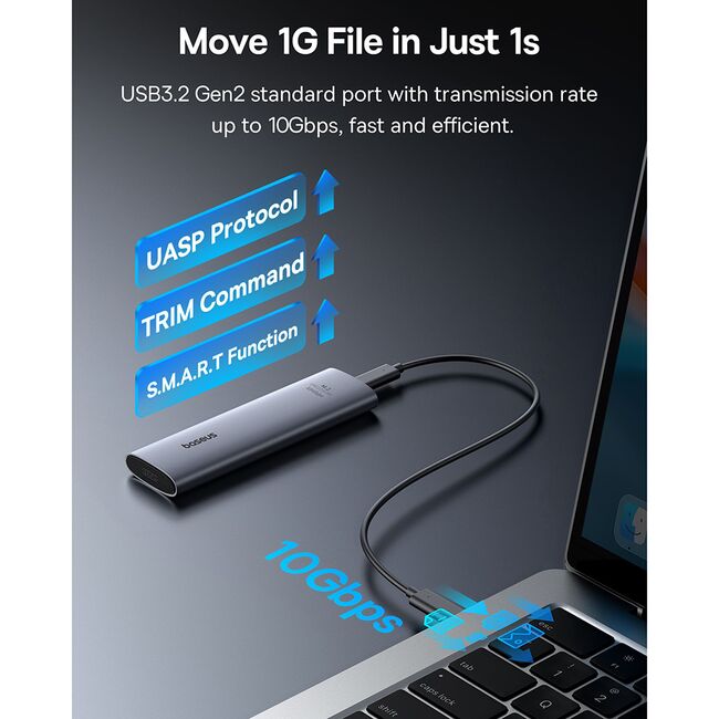 Carcasa SSD USB 3.2, 10Gbps, 1G Read/Write, M.2NVME Compatible Baseus, B00760600811-01