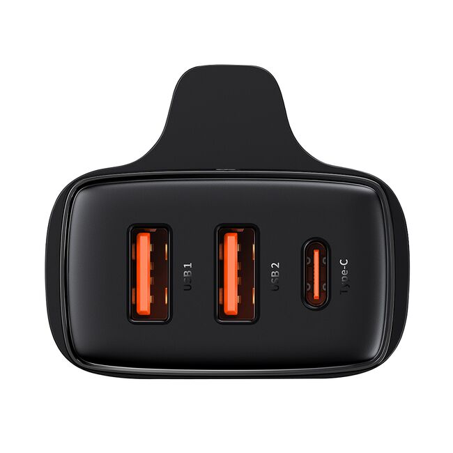 Incarcator priza Baseus - wall charger compact series (ccxj030101) - uk plug, quick charger, 2xusb, type-c, 30w - black
