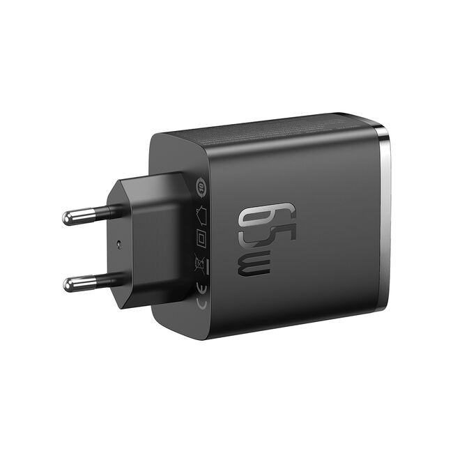 Incarcator priza Baseus - wall charger cube pro (p10152301113-00) - fast charger, 2x type-c, usb, 65w - negru