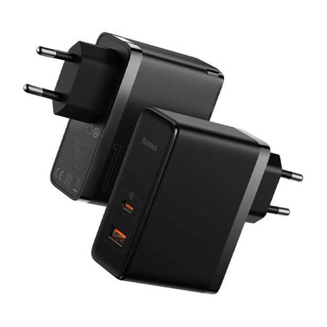 Incarcator priza Fast Charge 2in1 Baseus GaN5 Pro, 100W, negru