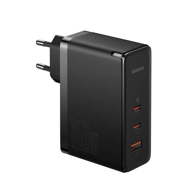 Incarcator priza tip C USB Baseus GaN5 Pro Digital, 160W 2xType-C, USB, 160W, cu Cablu Type-C, 240W, negru
