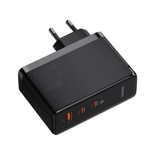Incarcator priza tip C USB Baseus GaN5 Pro Digital, 160W 2xType-C, USB, 160W, cu Cablu Type-C, 240W, negru