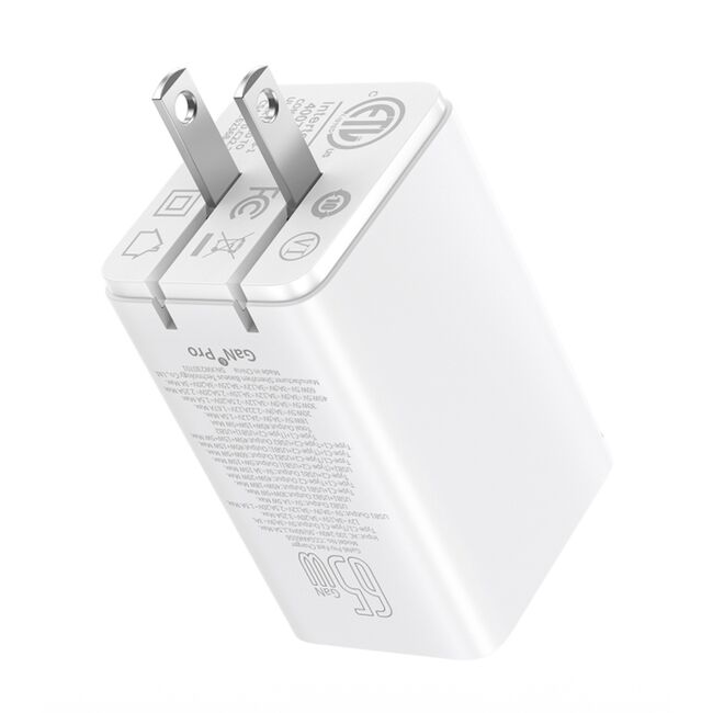 Incarcator priza US 65W GaN6 USB, Type-C Baseus 2x USB, 2x Type-C, 65W, cu Cablu Type-C, 100W, 20V, 5A, 1m, P10162702213-00