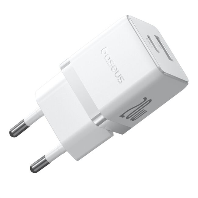 Incarcator priza Fast Charge 2in1 Baseus Usb, Type-c, 20W, 5V/3A, alb CCZC20UE