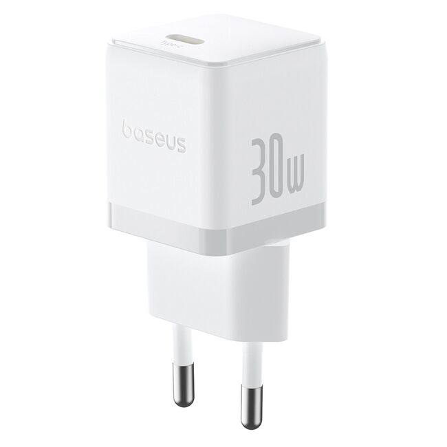 Incarcator priza Baseus - wall charger palm (p10111605213-00) - fast charger, type-c, pd 30w, 5v/3a- moon white